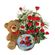 basket of red roses teddy bear and cookies. South African Republic
