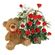 teddy bear with red roses. South African Republic