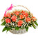 basket of pink roses with babys breath. Singapore