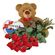red roses with teddy and chocolates. Poland