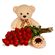 teddy with roses and cake. Brazil