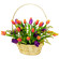 mixed color tulips in a basket. Kazakhstan